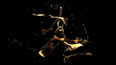 Bir tutam altın. 3d görüntüleme, 3d illüstrasyon.