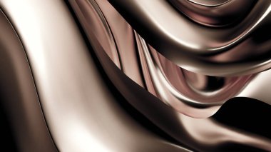 Saten kumaşlı, gümüş renkli bir arka plan. 3d görüntüleme, 3d illüstrasyon.