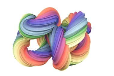 Soyut gökkuşağı şekli. 3d görüntüleme, 3d illüstrasyon.