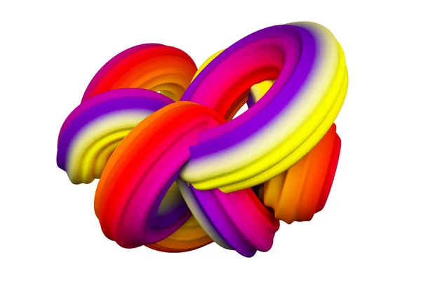 抽象的な虹の形 3Dレンダリング 3Dイラスト — ストック写真