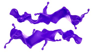 Bir tutam mor sıvı. 3d görüntüleme, 3d illüstrasyon.