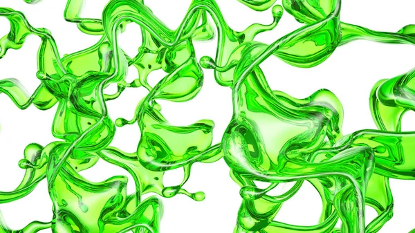Beyaz Arka Planda Yeşil Rengin Şeffaf Sıvısı Görüntüleme Illüstrasyon — Stok fotoğraf