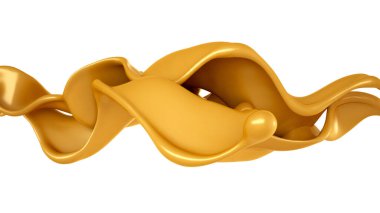Altın sarısı karamel. 3d görüntüleme, 3d illüstrasyon.