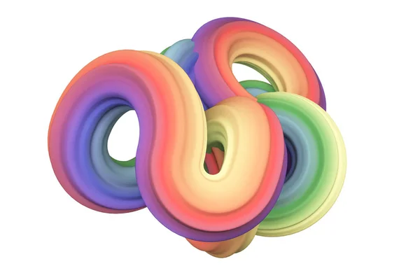摘要彩虹形状 3D渲染 3D说明 — 图库照片