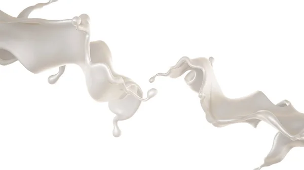 Splash Milk Rendering Illustration — Stock Photo, Image