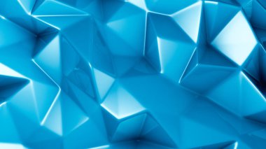 Üçgenli turkuaz kristal arka plan. 3d görüntüleme, 3d illüstrasyon.