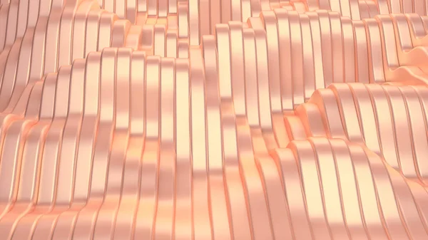 Розовый Металлический Фон Волнами Линиями Рендеринг Иллюстрация — стоковое фото
