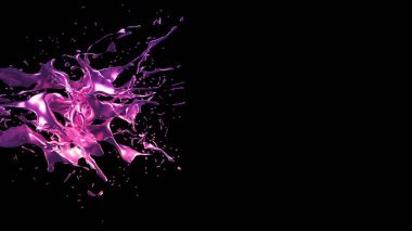 Bir tutam mor metal. 3d görüntüleme, 3d illüstrasyon.