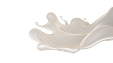 Bir tutam süt. 3d görüntüleme, 3d illüstrasyon.