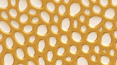 Altın kaplama arka plan, rahatlama ve daireler. 3d görüntüleme, 3d illüstrasyon.