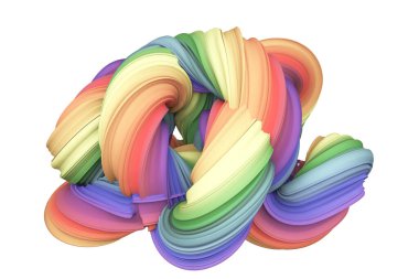 Soyut gökkuşağı şekli. 3d görüntüleme, 3d illüstrasyon.