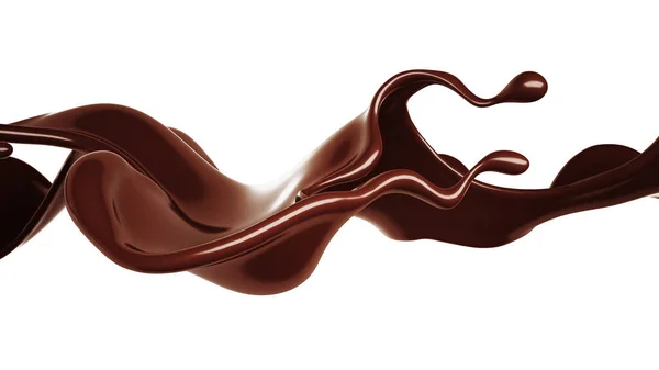 Des Éclaboussures Chocolat Rendu Illustration — Photo