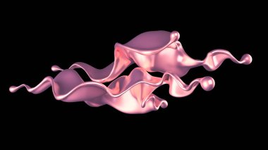 Şatafatlı altın bir sıvı sıçraması. 3d görüntüleme, 3d illüstrasyon.