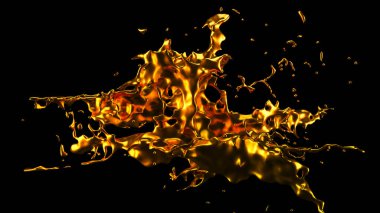 Bir tutam altın. 3d görüntüleme, 3d illüstrasyon.