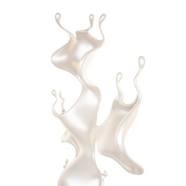 Bir tutam süt. 3d görüntüleme, 3d illüstrasyon.