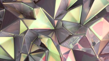 Üçgenli kristal zemin. 3d görüntüleme, 3d illüstrasyon.