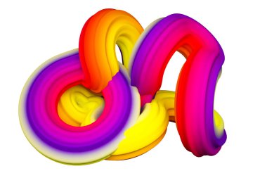 Soyut gökkuşağı şekli. 3d görüntüleme, 3d illüstrasyon.