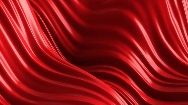 Fundo Vermelho Luxo Com Tecido Voador Renderização Ilustração — Fotografia de Stock