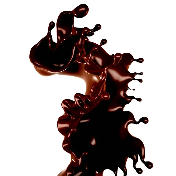 Μια Σταγόνα Σοκολάτας Απόδοση Εικόνα — Φωτογραφία Αρχείου