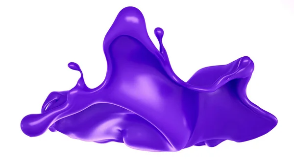 Splash Purple Liquid Rendering Illustration — Stock Photo, Image