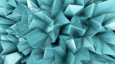 Üçgenli turkuaz kristal arka plan. 3d görüntüleme, 3d illüstrasyon.