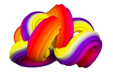 Soyut gökkuşağı şekli. 3d görüntüleme, 3d illüstrasyon.