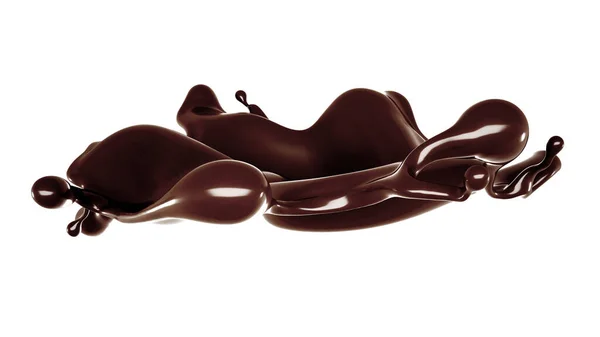 Goccio Cioccolato Rendering Illustrazione — Foto Stock