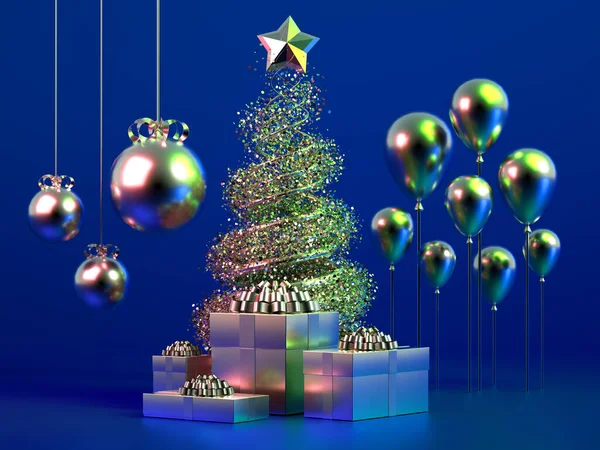 Hermoso Lujo Año Nuevo Fondo Vacaciones Navidad Ilustración Representación Ilustración —  Fotos de Stock