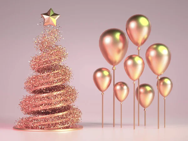 Beautiful luxury New Year Christmas holiday background. 3d illustration, 3d rendering. 3d illustration, 3d rendering