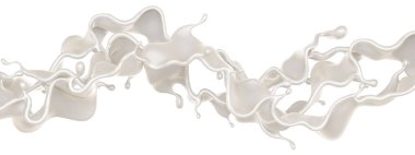 Bir tutam süt. 3d görüntüleme, 3d illüstrasyon.