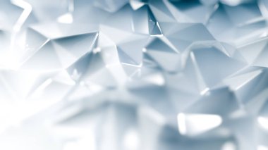 Gri kristal arka plan ve üçgenler. 3d görüntüleme, 3d illüstrasyon.