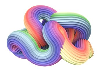 Soyut gökkuşağı şekli. 3d görüntüleme, 3d illüstrasyon.