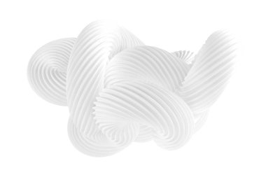 Beyaz arkaplanda soyut bir form. 3d görüntüleme, 3d illüstrasyon.