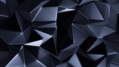 Mavi kristal arka plan ve üçgenler. 3d görüntüleme, 3d illüstrasyon.