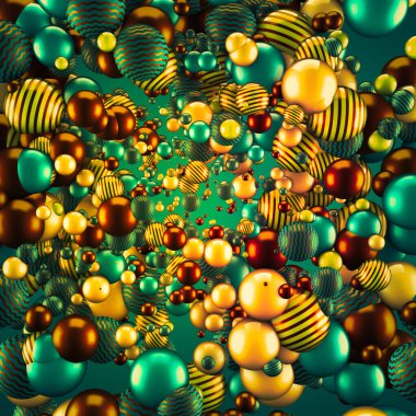 Neşeli, pozitif, taşaklı, parlak bir arka plan. 3d görüntüleme, 3d illüstrasyon.