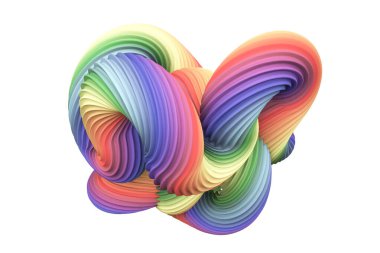 Soyut gökkuşağı şekli. 3d görüntüleme, 3d illüstrasyon.