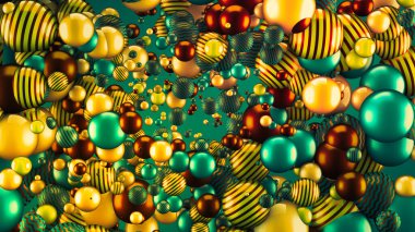 Neşeli, pozitif, taşaklı, parlak bir arka plan. 3d görüntüleme, 3d illüstrasyon.