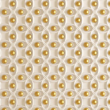 Mimari, iç desen, beyaz, sarı, altın desenli duvar. 3d görüntüleme, 3d illüstrasyon.