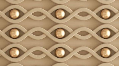 Mimari, iç desen, beyaz, sarı, altın desenli duvar. 3d görüntüleme, 3d illüstrasyon.