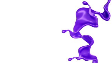 Bir tutam mor sıvı. 3d görüntüleme, 3d illüstrasyon.