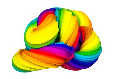 Soyut gökkuşağı şekli. 3d görüntüleme, 3d illüstrasyon.