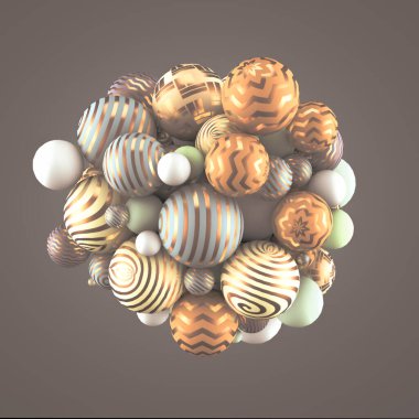Neşeli, pozitif, taşaklı, parlak sarı bir arka plan. 3d görüntüleme, 3d illüstrasyon.