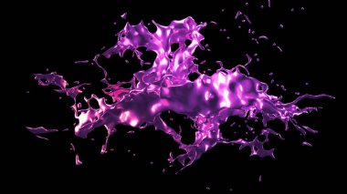 Bir tutam mor metal. 3d görüntüleme, 3d illüstrasyon.