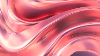 Saten kumaşlı lüks pembe arka plan. 3d görüntüleme, 3d illüstrasyon.