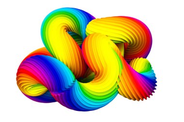 Soyut gökkuşağı şekli. 3d görüntüleme, 3d illüstrasyon.