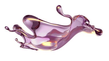 Şeffaf yeşil bir sıvı damlası. 3d görüntüleme, 3d illüstrasyon.