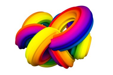 Soyut gökkuşağı şekli. 3d görüntüleme, 3d illüstrasyon.