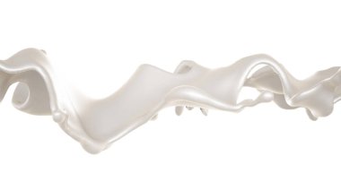 Bir tutam süt. 3d görüntüleme, 3d illüstrasyon.