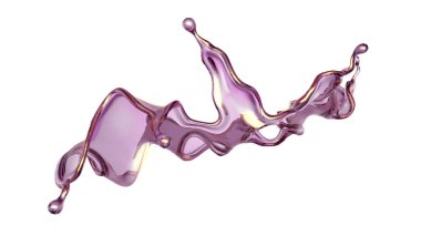 Şeffaf yeşil bir sıvı damlası. 3d görüntüleme, 3d illüstrasyon.