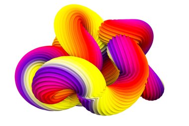 Soyut gökkuşağı şekli. 3d görüntüleme, 3d illüstrasyon.